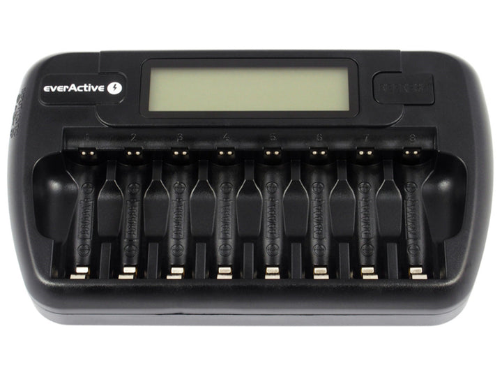 Cargador de pilas AA y AAA everActive, 8 canales, pantalla LCD, NC-800