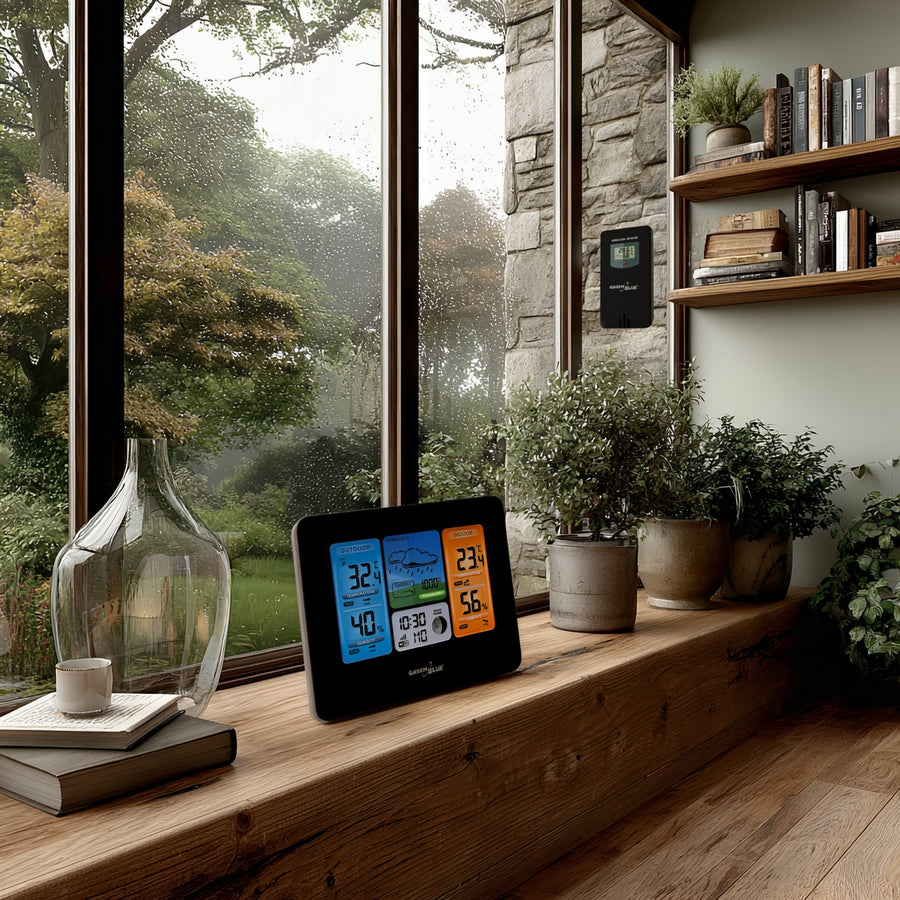 Estação meteorológica com tela LCD de sensor externo e fases da lua WIFI