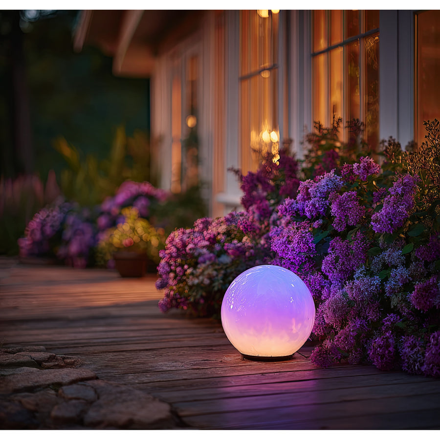 Lâmpada solar multicolorida para jardim 15 x 15 x 48 cm VerdeAzul GB122