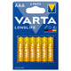 6 pilas R-03 LR03 AAA de 1,5 V alcalinas Longlife de Varta