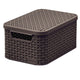 Cesta con tapa Curver Rattan Style M marrón oscuro