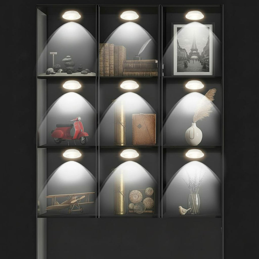 Conjunto de 6 luzes LED com controle remoto 4 modos de iluminação Maclean Energy MCE165