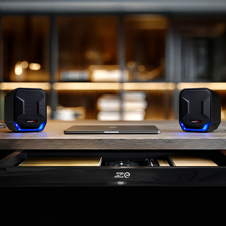 Alto-falantes estéreo de alta qualidade Audiocore AC865 para laptops e desktops