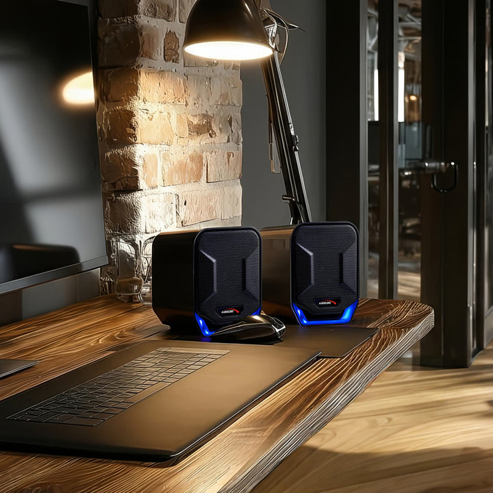 Alto-falantes estéreo de alta qualidade Audiocore AC865 para laptops e desktops