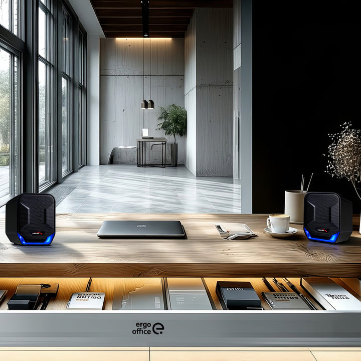 Alto-falantes estéreo de alta qualidade Audiocore AC865 para laptops e desktops