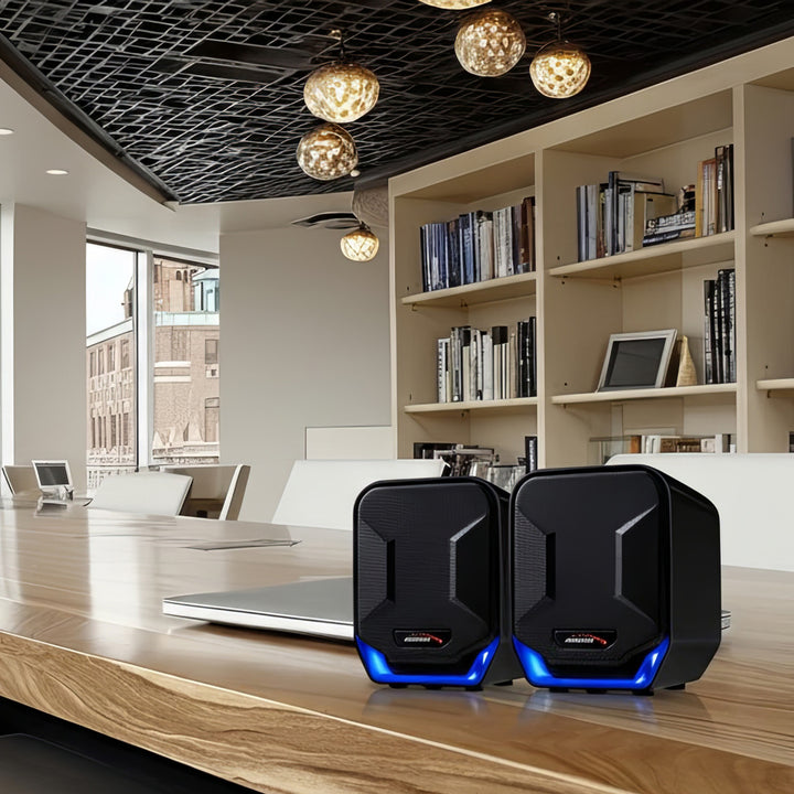 Alto-falantes estéreo de alta qualidade Audiocore AC865 para laptops e desktops