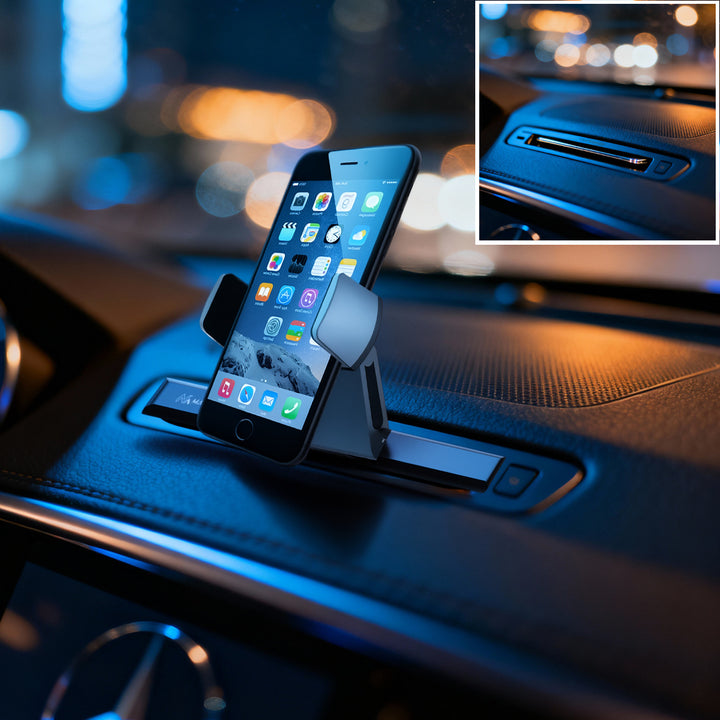 Soporte universal para móviles con fácil instalación en la ranura CD en casi todos los automóviles