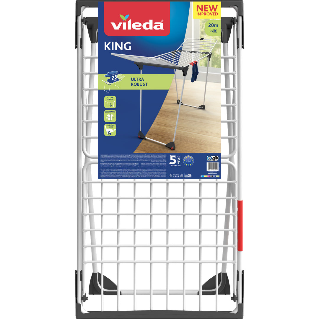 Secador vertical para ropa Vileda King con gruesas cuerdas de aluminio
