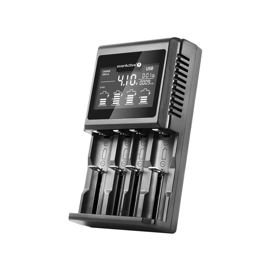 Cargador para baterías recargables cilíndricas Li-ion y Ni-MH everActive UC-4000