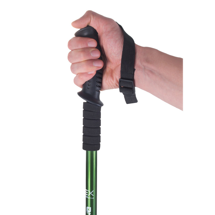 Bastones de aluminio para marcha nórdica, telescópicos, de 65 a 135 cm, de color verde