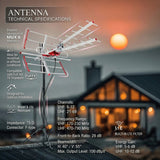 Antena externa de TV DVB-T2 HEVC Combo UHF VHF Passivo Máx. Filtro Maclean MCTV-855 100 dBμV Lte