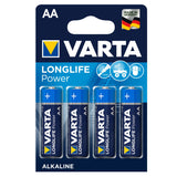 4x baterías alcalinas Varta Longlife Power AA LR6 R6