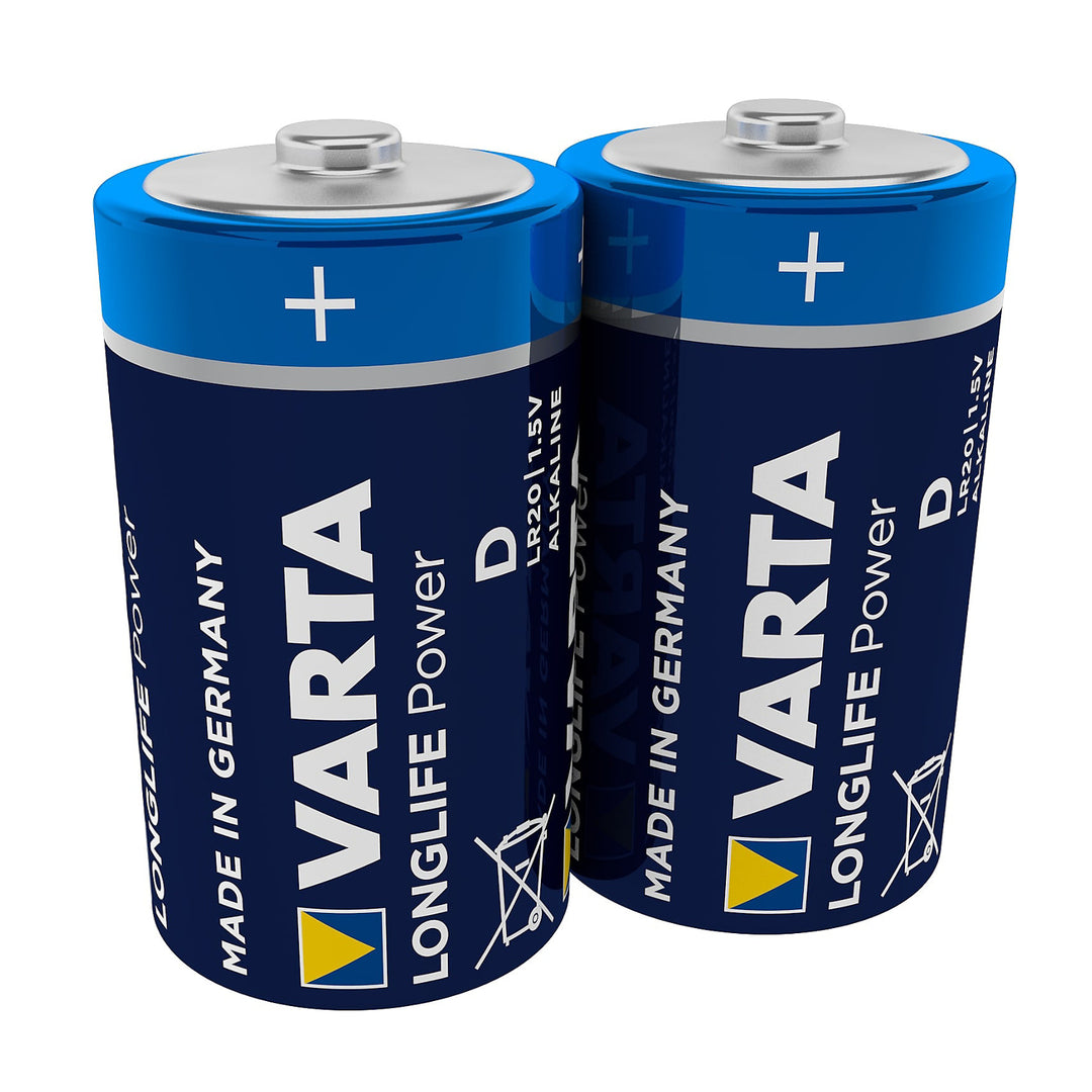 2 pilhas alcalinas Varta Longlife Power R20, de alta qualidade