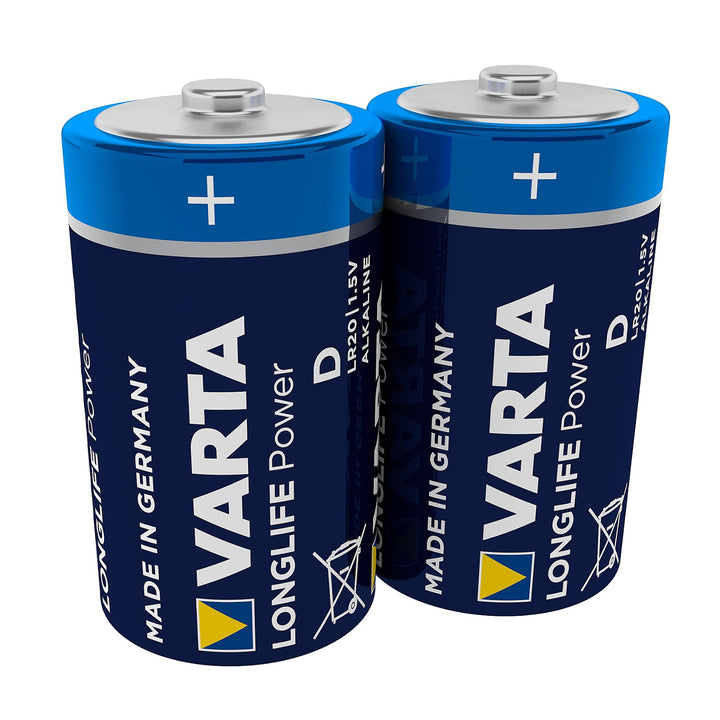 2 pilhas alcalinas Varta Longlife Power R20, de alta qualidade