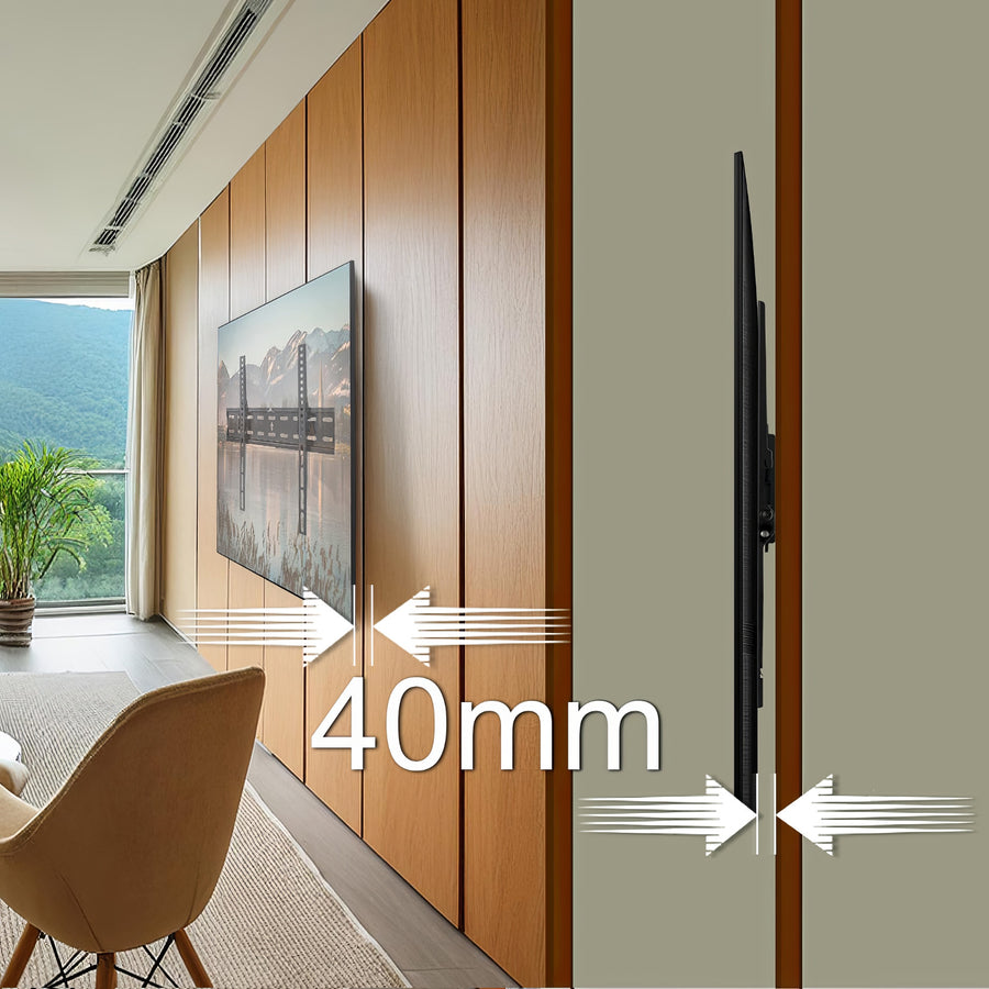 Soporte de pared ultra delgado para TV 26-55 " carga hasta 40 kg universal negro max vesa 400x400 Maclean MC-862