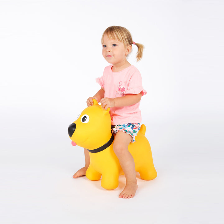 Tootina's yellow dog - juguete inflable de salto para niños