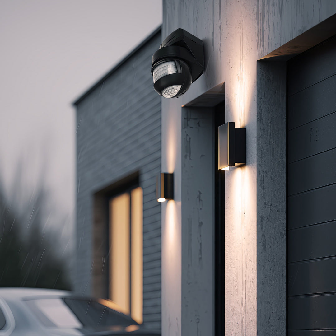 Sensor de movimiento crepuscular de pared 180 ° + 360 ° 2000W Maclean Energy MCE295 negro