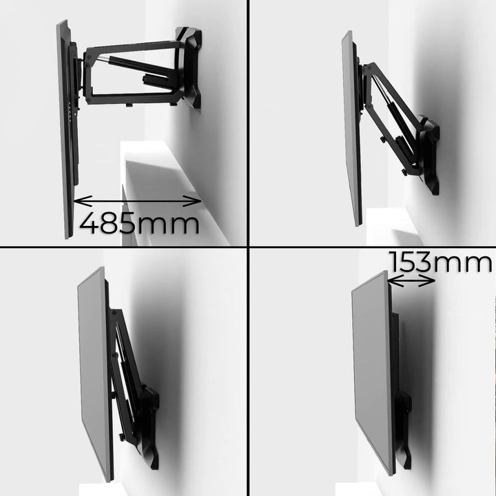 Montagem Maclean, TV elétrica na lareira, Max vesa 600x400, Controle remoto, 37"-70", 35kg, MC-891