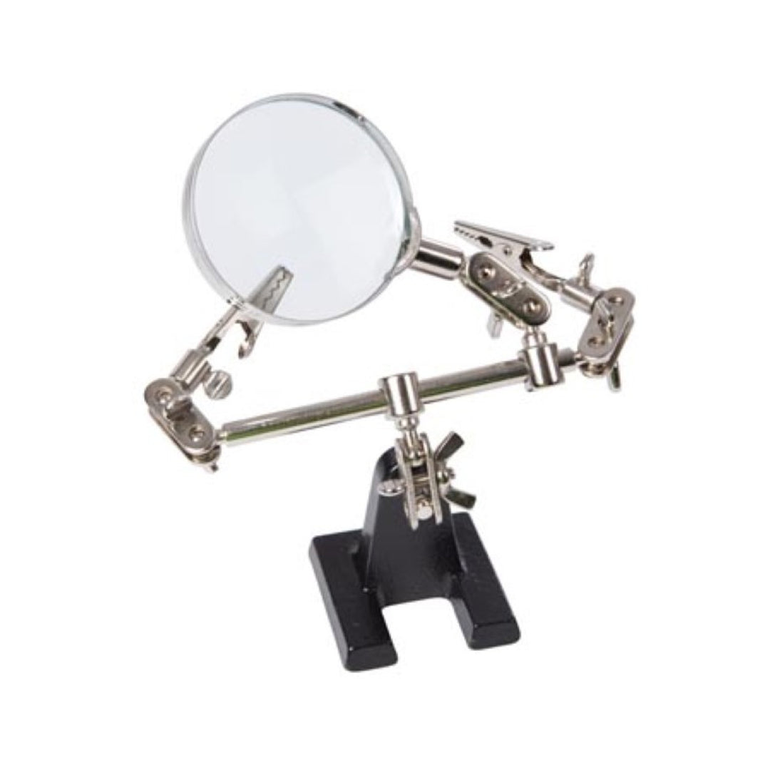 Conjunto de terceira mão + suporte para ferro de soldar Velleman VTHHN