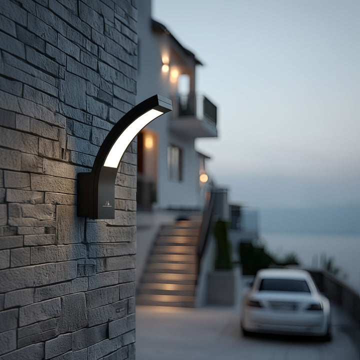Lámpara de fachada LED MCE343 B 800lm 10W IP54 Maclean Energy negro, blanco natural (4000K)