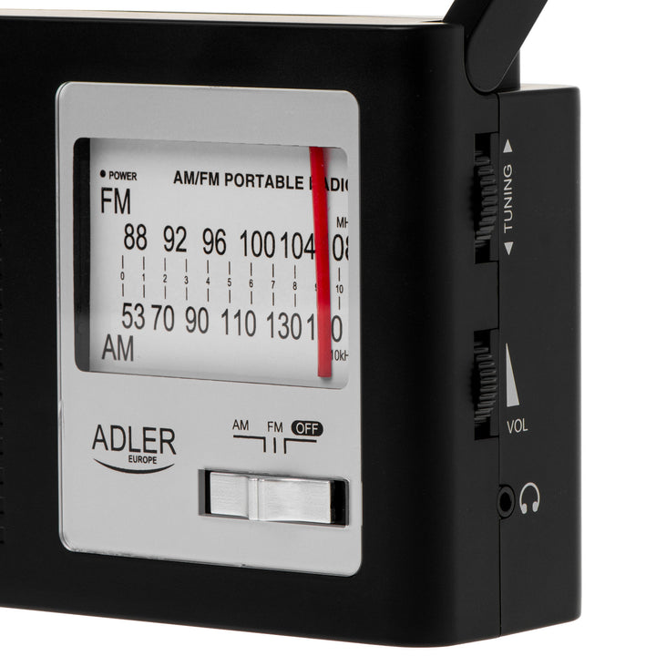 Adler AD 1909 Radio portátil, AM y FM, Antena, Funcionamiento por red y pilas
