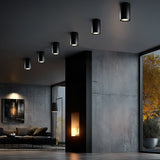 Foco de techo orientable con casquillo GU10 para lámparas LED y halógenas hasta 40W para montaje en superficie, blanco, 80x115mm, aluminio MCE422 B