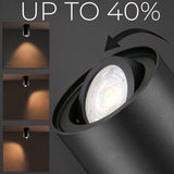 Foco de techo orientable con casquillo GU10 para lámparas LED y halógenas hasta 40W para montaje en superficie, blanco, 80x115mm, aluminio MCE422 B