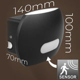 Luminária de parede LED Maclean MCE366 com sensor de movimento PIR, sensor de anoitecer ao amanhecer, iluminação interior/exterior IP65 4000K, branco neutro (20 W (1600 lm))