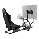 Asiento de juego 3en1 con tapizado de cuero sintético, soporte para volante, soporte para TV hasta 50" Max. Vesa 400x400, cabina de simulación de carreras NanoRS RS160