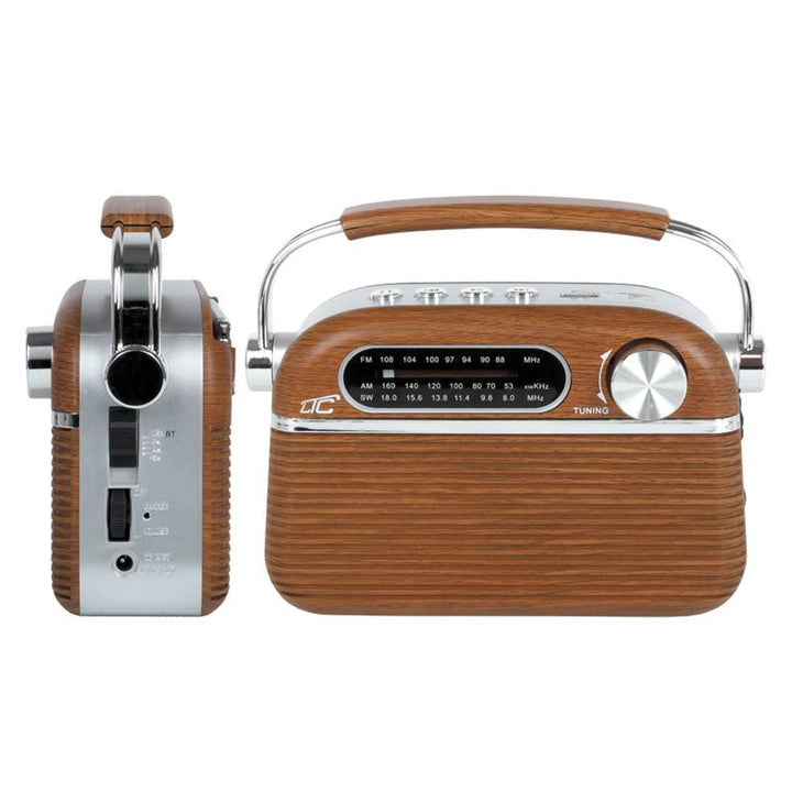 Rádio portátil LTC NIDA Bluetooth Retro, AM/FM/MP3/USB/SD, bateria integrada de 1200 mAh
