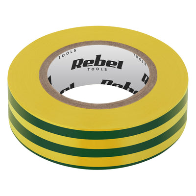 Fita isolante adesiva REBEL (0,13 mm x 19 mm x 20 jardas) amarelo-esverdeado