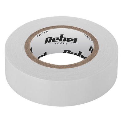Fita isolante REBEL (0,13 mm x 19 mm x 20 jardas) branca