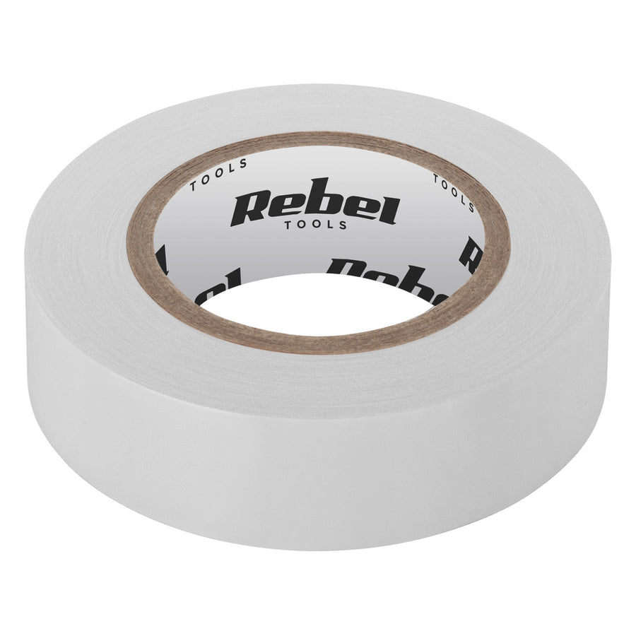 Fita isolante REBEL (0,13 mm x 19 mm x 20 jardas) branca