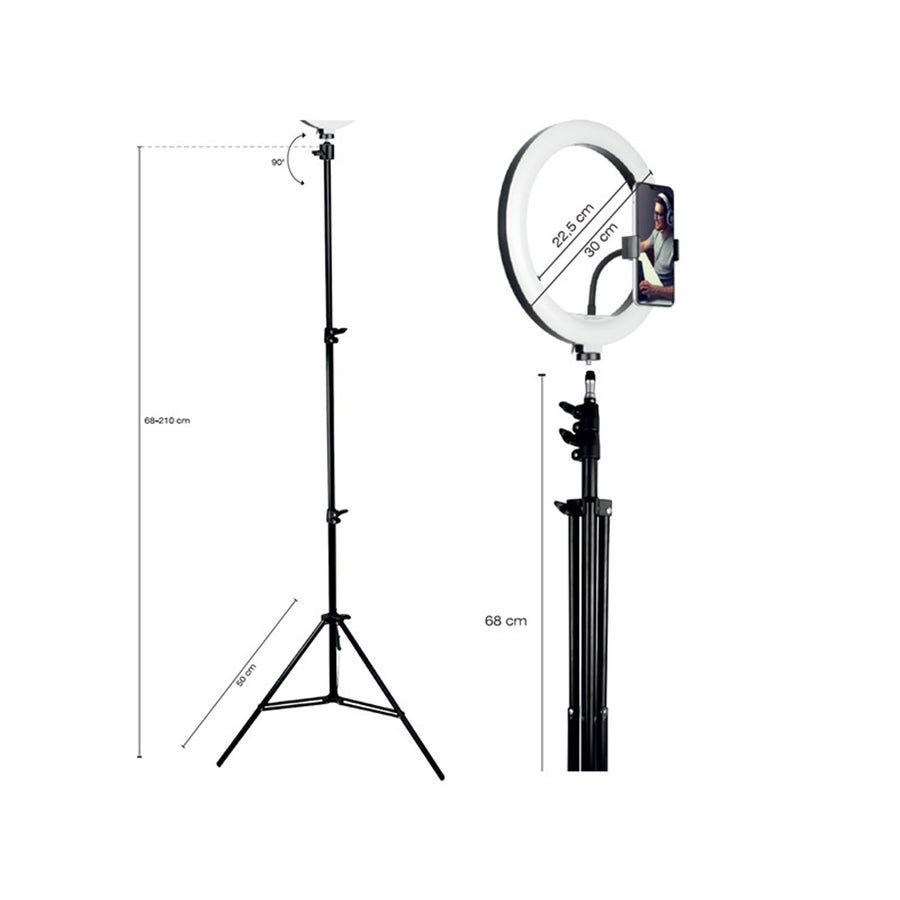 Tracer Ring Light 30cm com tripé de 210cm