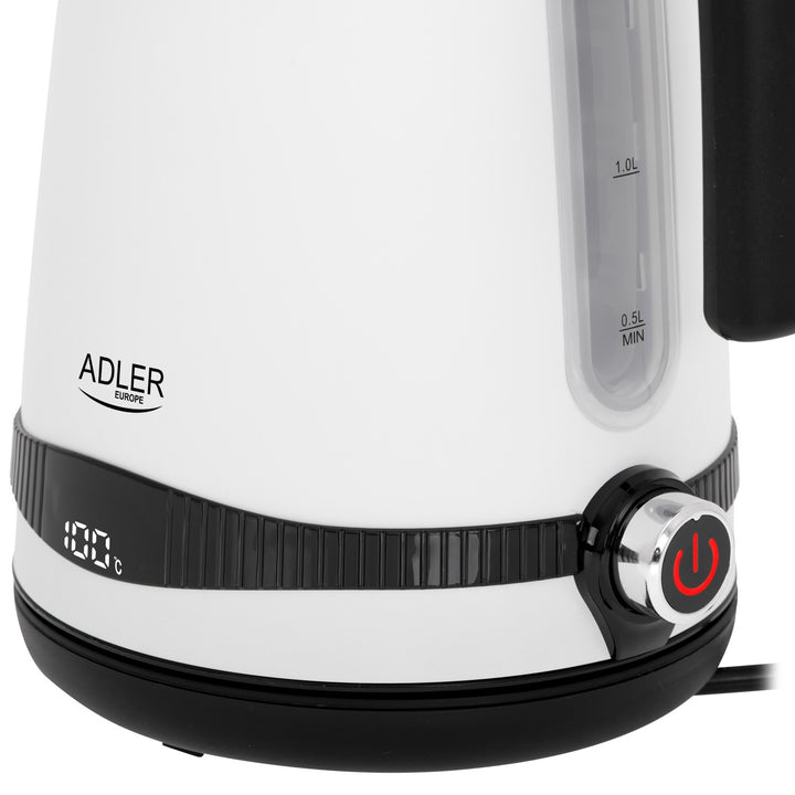 Hervidor eléctrico Adler, inalámbrico, pantalla LCD, 2200 W, 1,7 l, AD 1295w