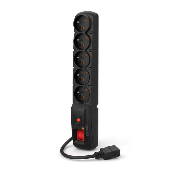 Filtro de linha Acar com protetor contra picos de tensão, ficha IEC, preto, 2300 W, 5 m, F5 IEC