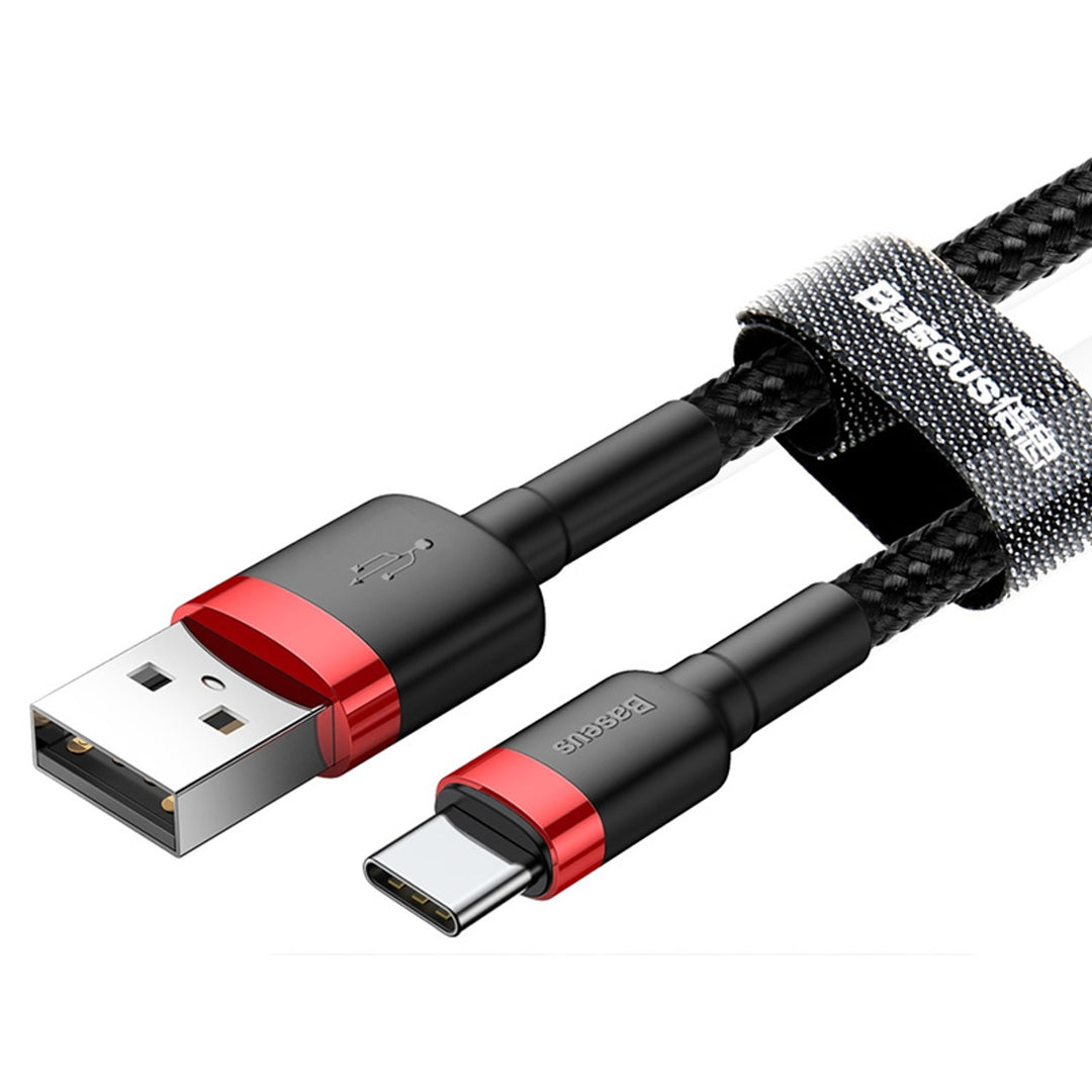 Cable Baseus, USB tipo C, longitud 50cm, 3A, negro, BASKBK46595