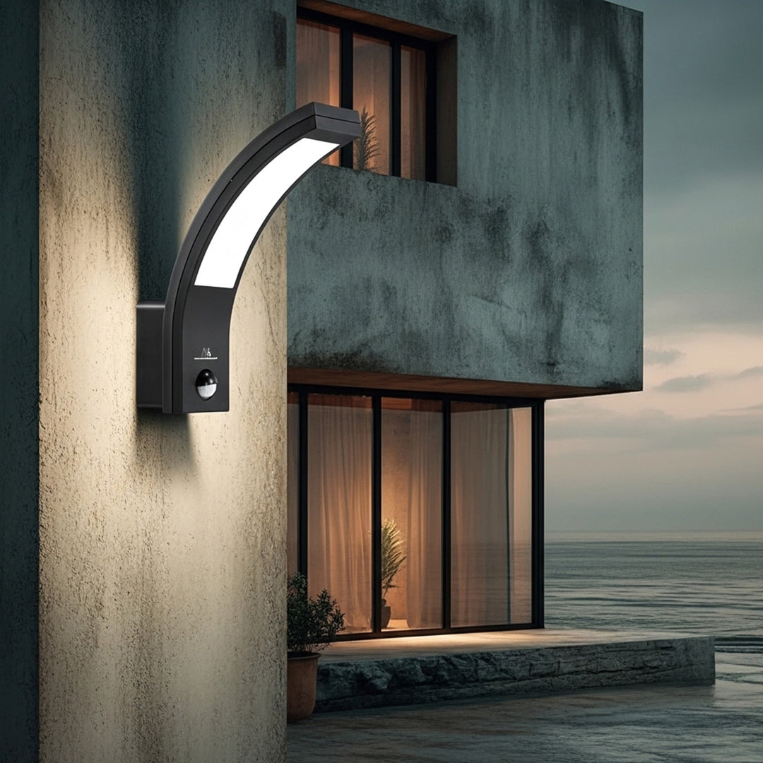 Lâmpada LED com sensor de movimento PIR, preta, 10W, IP54, 750lm, branco neutro (4000K) Maclean MCE244 B