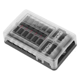 Lechpol Caja de fusibles FB-12 con carril negativo y LED