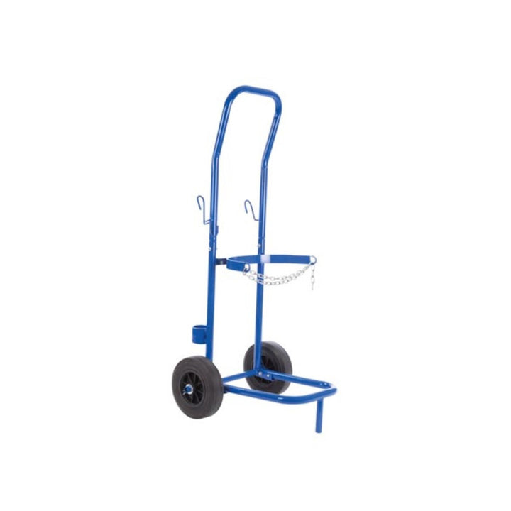 Carro para cilindro de gás em aço Tooland QT118, rodas grandes, corrente, capacidade até 100 kg, azul