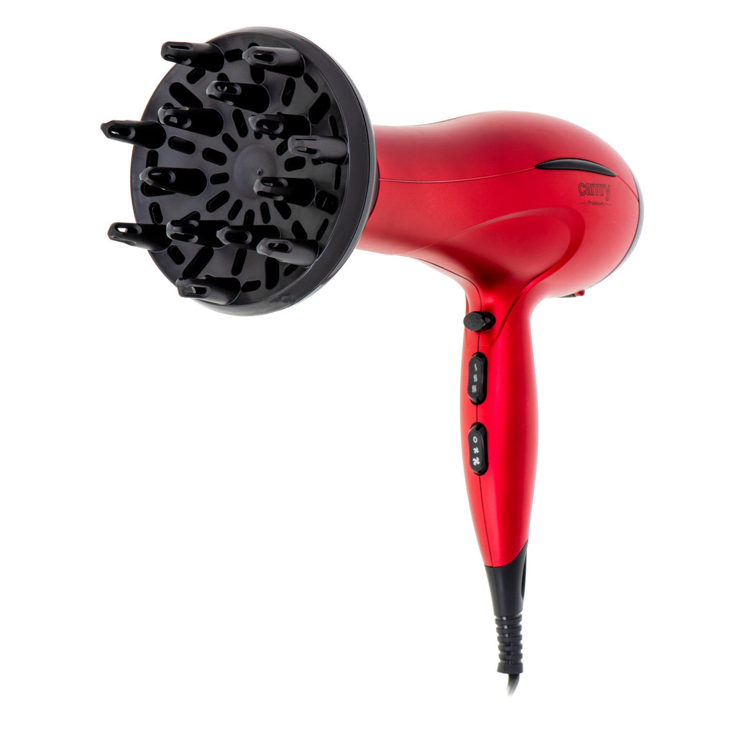Secador de pelo Camry, 2 niveles de fuerza de soplado, 3 ajustes de temperatura, 2400 W, rojo, CR 2253