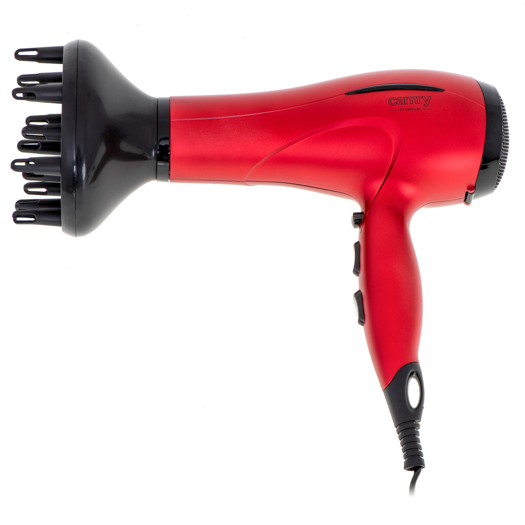 Secador de pelo Camry, 2 niveles de fuerza de soplado, 3 ajustes de temperatura, 2400 W, rojo, CR 2253