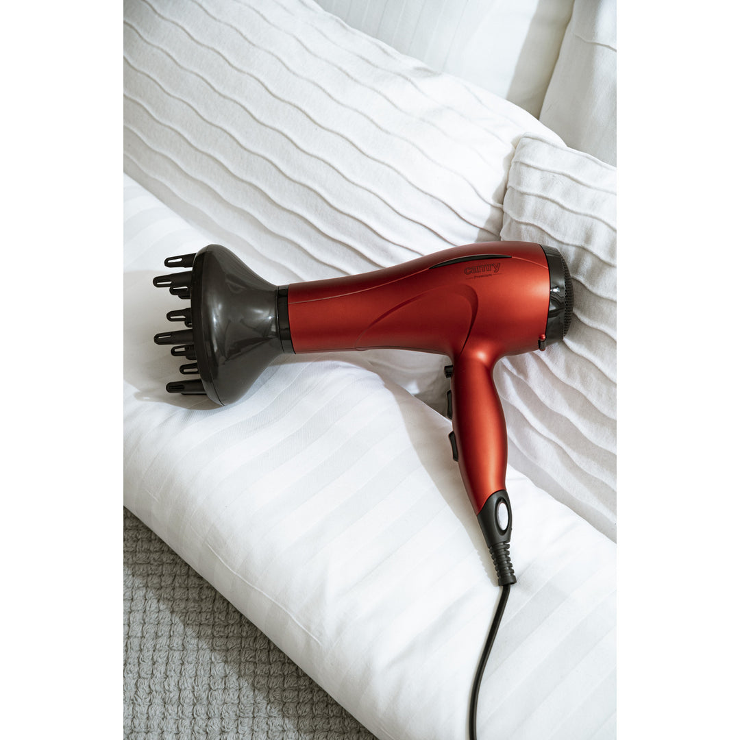 Secador de pelo Camry, 2 niveles de fuerza de soplado, 3 ajustes de temperatura, 2400 W, rojo, CR 2253