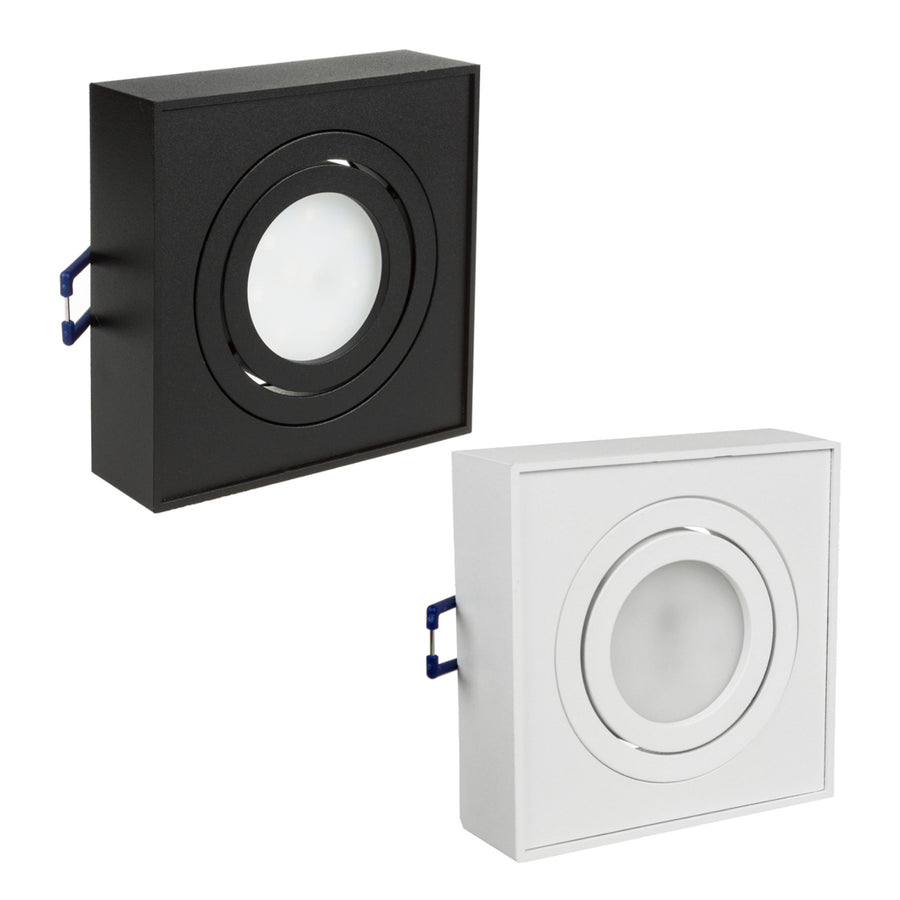 Luminária de teto spot, para fontes de luz MR16 / GU10, branco, 94x94x32mm, quadrado, alumínio, Maclean MCE464 W
