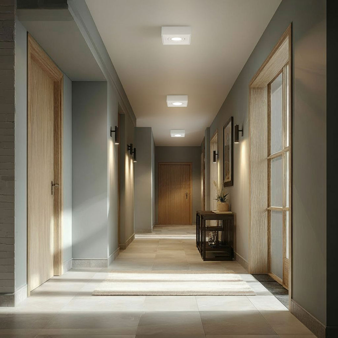 Luminária de teto spot, para fontes de luz MR16 / GU10, branco, 94x94x32mm, quadrado, alumínio, Maclean MCE464 W