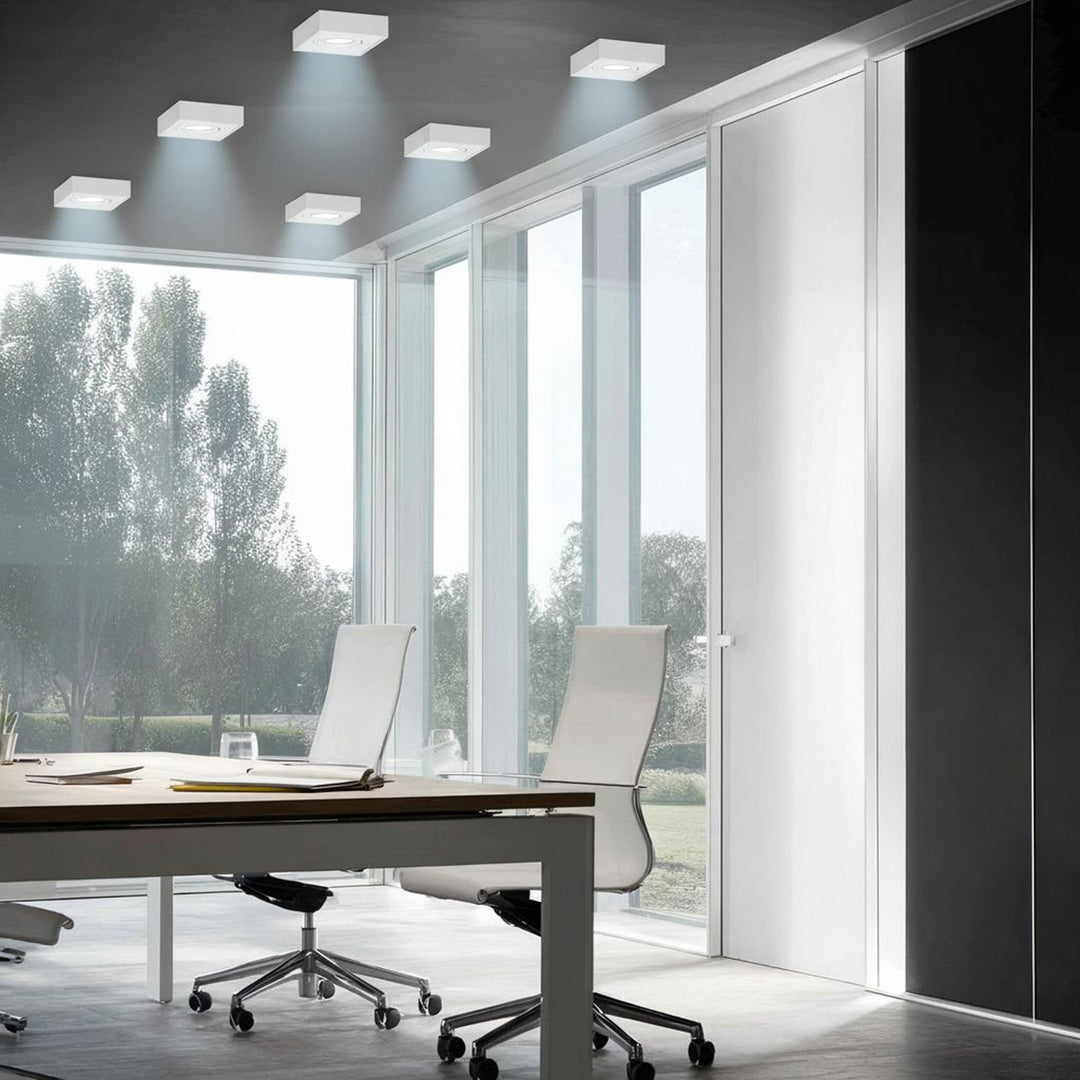 Luminária de teto spot, para fontes de luz MR16 / GU10, branco, 94x94x32mm, quadrado, alumínio, Maclean MCE464 W