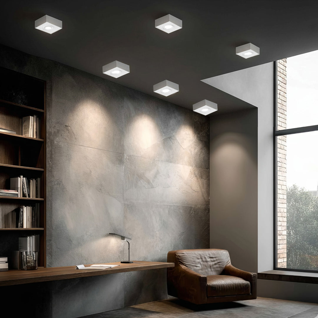 Luminária de teto spot, para fontes de luz MR16 / GU10, branco, 94x94x32mm, quadrado, alumínio, Maclean MCE464 W