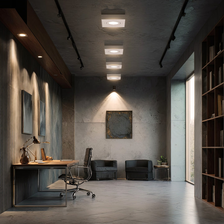 Luminária de teto spot, para fontes de luz MR16 / GU10, branco, 94x94x32mm, quadrado, alumínio, Maclean MCE464 W