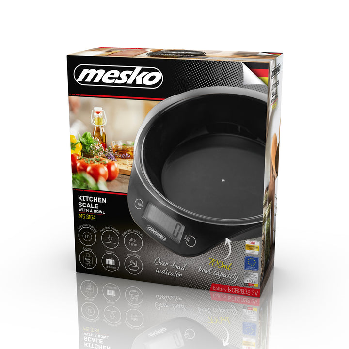 Balança de cozinha Mesko MS 3164 com taça e capacidade de carga máxima de 5 kg