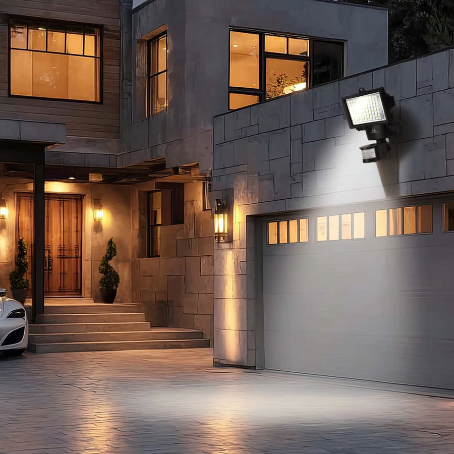 Maclean mce442 lâmpada solar refletor led com sensor de movimento lâmpada de parede solar com sensor crepuscular luz solar ip44 6w 360 lúmen 6000k